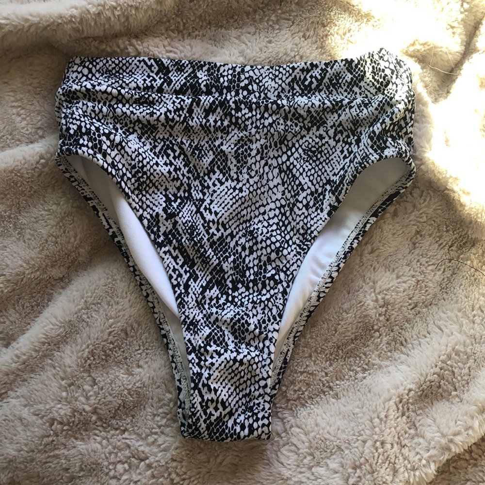 brand new snake skin high waisted swim bottoms